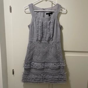 BCBG maxazria grey tulle cocktail mini dress